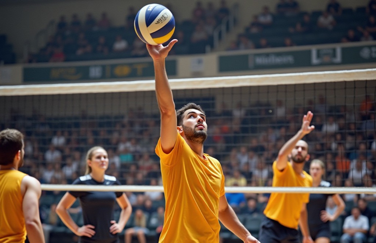 Yellow Mens Volleyball team